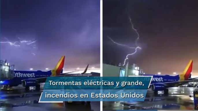 Rayos y relámpagos caen sobre aeropuerto de Texas, en Estados Unidos