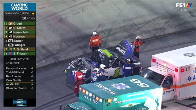 NASCAR TRUCK SERIES Bristol 2021 Hill Deegan Big Crash Red Flag