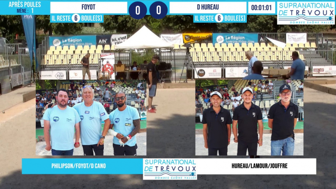 Après Poules FOYOT vs D HUREAU & SCHOPP vs CORTES : Supranational à pétanque de Trévoux 2021