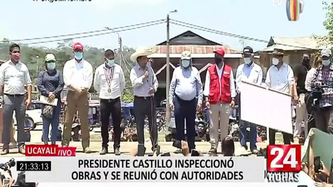 Presidente Pedro Castillo inspeccionó con autoridades locales de Ucayali avances en obras