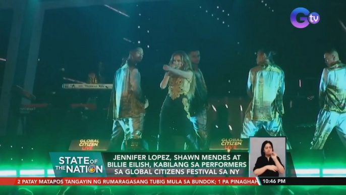 Jennifer Lopez, Shawn Mendes at Billie Eilish, kabilang sa performers sa Global Citizens Festival sa NY | SONA