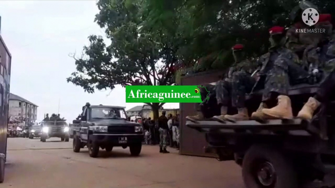 Conakry : l'impressionnante escorte de Mamadi Doumbouya