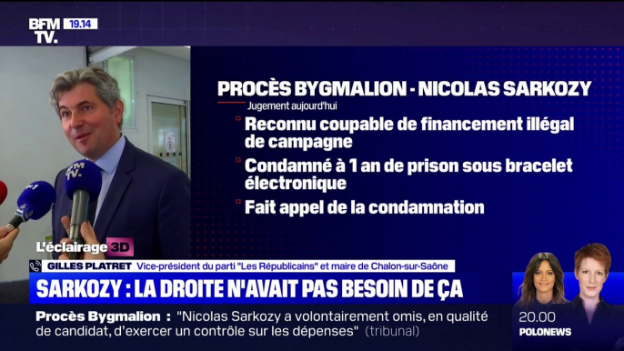 Gilles Platret, vice-président LR: la condamnation de Nicolas Sarkozy dans l'affaire Bygmalion "n'enlève rien à la considération que les LR lui porte"