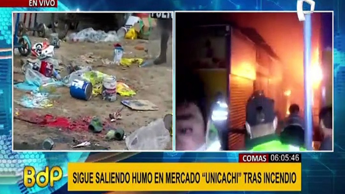 Incendio en 'Unicachi': comerciantes preocupados por aparición de humo negro en el lugar