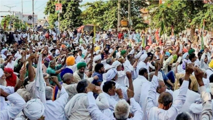 Farmers protest in Ambala against paddy procurement delay