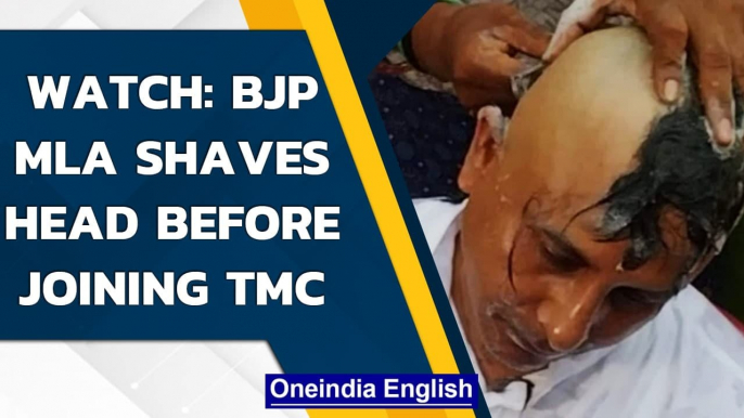 Kolkata: Tripura MLA Ashish Das shaves head as an act of penance before joining TMC | Oneindia News