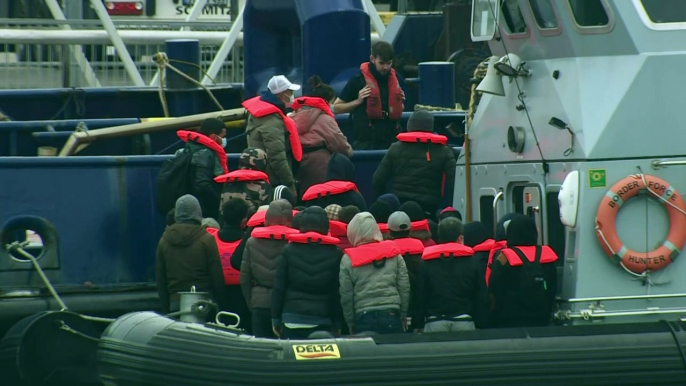 Migrants arrive in Dover after attempting Channel crossing