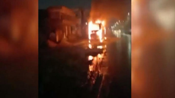 Uttar Pradesh: Parked bus catches fire in Lucknow