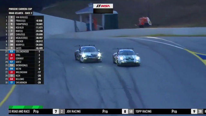 Porsche Carrera Cup America Road Atlanta 2021 Race 2 Last Lap Van Berlo Priaulx Great Battle Win