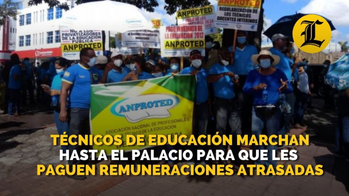 Técnicos de educación marchan hasta el Palacio para que les paguen remuneraciones atrasadas