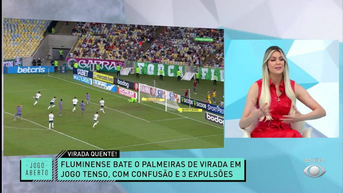 TEVE VIRADA, EXPULSÕES, TUDO! Fluminense venceu de virada o Palmeiras no Maracanã e encerrou a sequência de vitórias do alviverde. Destaque para Yago Felipe, que marcou duas vezes, e Dudu, Deyverson e Fred, que foram expulsos. #JogoAberto