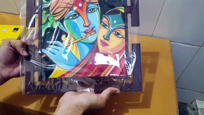 Unboxing and Review Radha Krishna UV Coated Home Decorative Gift Item Framed Painting 12 inch X 12 inch Anniversary Gifts