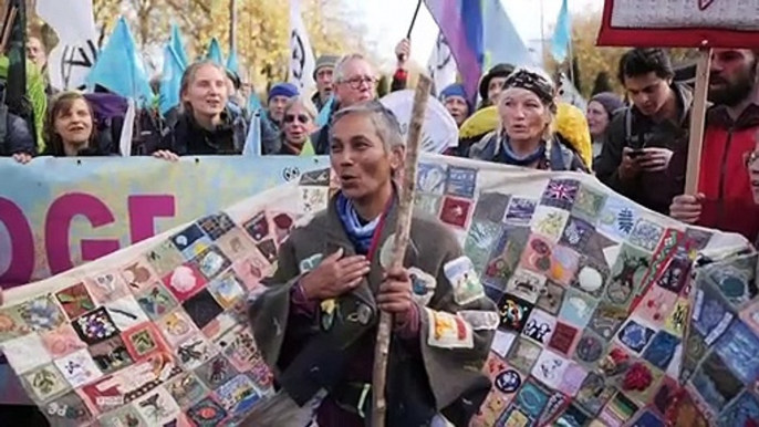 Protesters gather in Glasgow ahead of Cop26