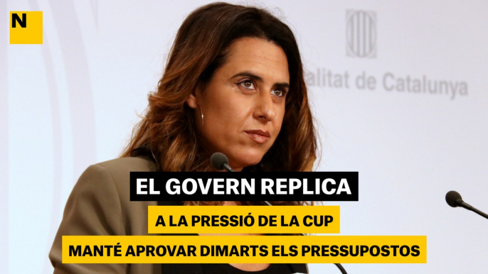 El Govern replica a la pressió de la CUP: manté aprovar dimarts els pressupostos