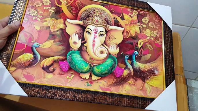 Unboxing and Review of Ganesha glass UV Coated Home Decorative Gift Item Framed Painting એનિવર્સરી ગિફ્ટ