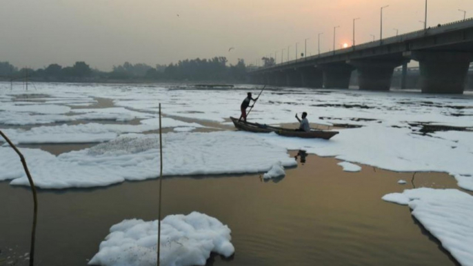 Chhath Puja: BJP-AAP spar over toxic foam in Yamuna