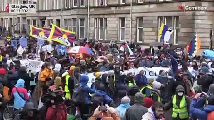 Protesters at climate demo in Glasgow, Paris, Brussels, Amsterdam and Istanbul