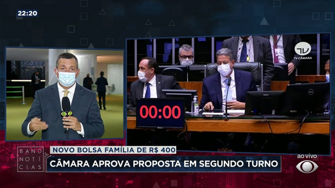 A Câmara dos Deputados aprovou hoje a proposta que abre espaço no orçamento para o Auxílio Brasil de R$ 400. Agora, o texto segue para análise do Senado.