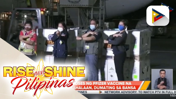 Higit 609-K doses ng Pfizer vaccine na binili ng pamahalaan, dumating sa bansa; Bilang ng mga dumating na bakuna sa bansa, higit 129-M doses na