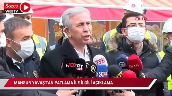 Mansur Yavaş patlama yaşanan binada incelemelerde bulundu