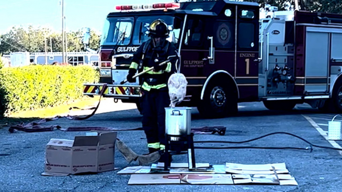 Firefighters demonstrate dangers of deep-fried turkey