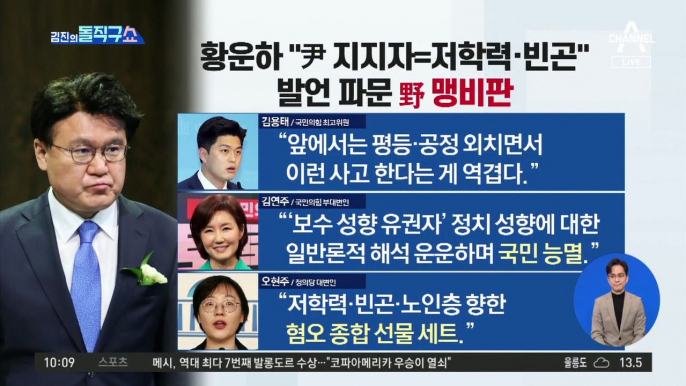 [핫플]황운하 “尹 지지자 대부분 저학력 빈곤층·고령층”