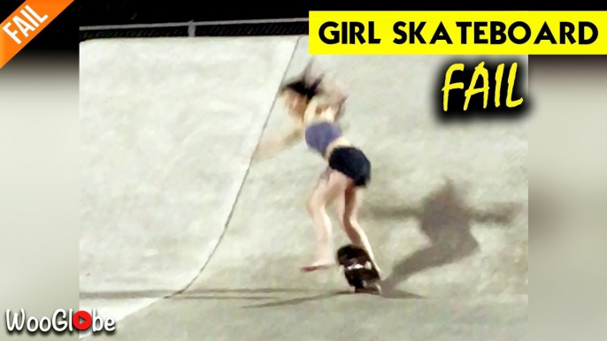 'Reckless skater girl crashes hard following GRUESOME skateboard fail '