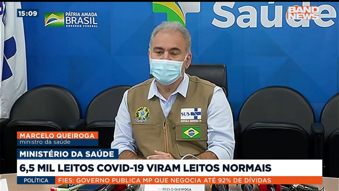 O Ministério da Saúde anunciou que vai converter seis mil e quinhentos leitos de UTI Covid-19 em leitos convencionais. O ministro Marcelo Queiroga falou sobre o assunto em coletiva de imprensa.Saiba mais em youtube.com.br/bandjornalismo