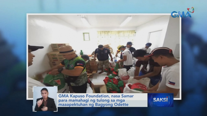 GMA Kapuso Foundation, nasa Samar para mamahagi ng tulong sa mga maaapektuhan ng Bagyong Odette | Saksi