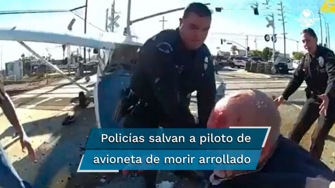 Piloto salva la vida dos veces: aterriza de emergencia y luego se libra de ser arrollado por tren