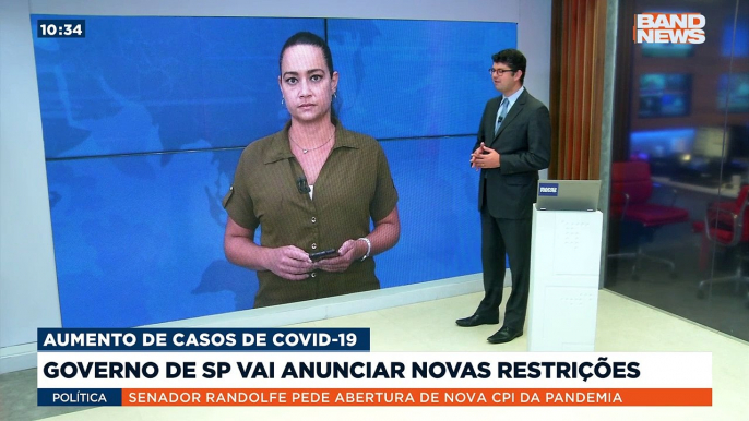 O governo de São Paulo volta a falar em restrições por causa do aumento de casos de Covid-19 no estado. Mais informações com a Ana Paula Rodrigues.Saiba mais em youtube.com.br/bandjornalismo#BandNews #Covid