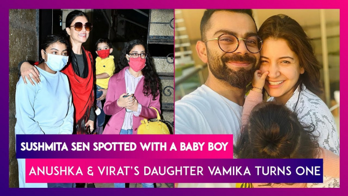 Sushmita Sen Spotted With A Baby Boy And Her Daughters; Anushka Sharma & Virat Kohli’s Baby Girl Vamika Turns One