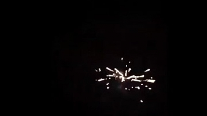 lighting hit a firework