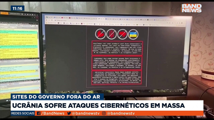 Sites do governo da Ucrânia sofreram um ataque cibernético em massa, em meio às tensões na fronteira com a Rússia.Saiba mais em youtube.com.br/bandjornalismo#BandNews #Rússia #Ucrânia