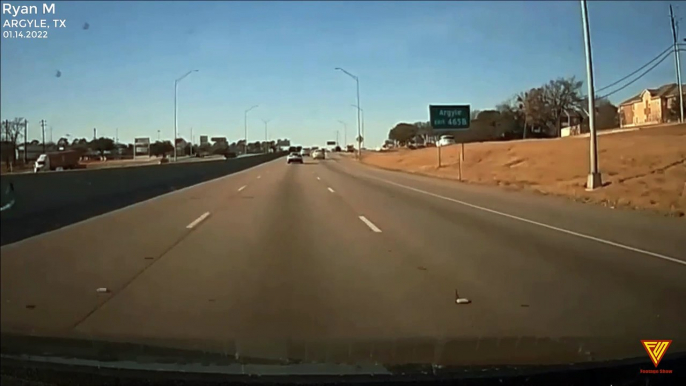 Cyclist Cuts Off Highway Traffic — ARGYLE, TX | Caught On Dashcam | Close Call | Footage Show