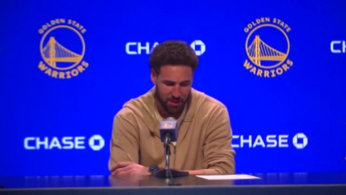 BASKETBALL: NBA: Golden State Warriors post-game reaction (Thompson, Kerr)