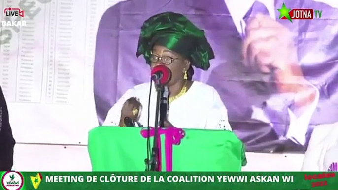 Meeting de clôture de la coalition Yewwi Askan Wi à Dakar: Le message de Aïda Mbodj