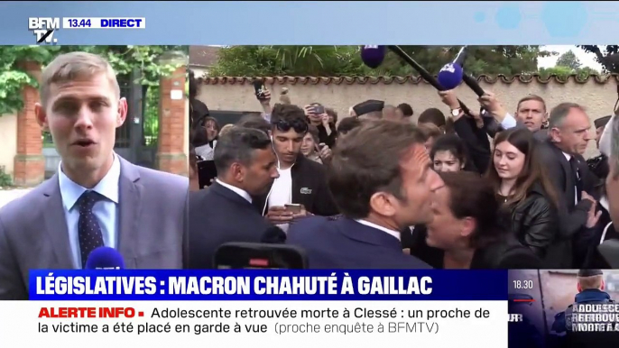 Le Président Emmanuel Macron interpellé par une femme lors de sa visite dans le Tarn : "Vous mettez à la tête de l'Etat des hommes qui sont accusés de viol" - VIDEO