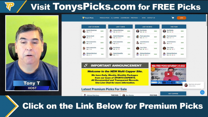 Live Expert NBA NCAAB Picks - Predictions, 2/6/2022 Best Bets, Odds & Betting Tips | Tonys Picks