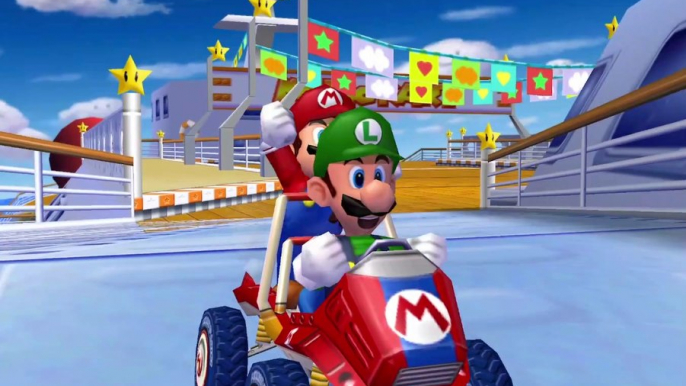 GameCube Gameplay - Mario Kart Double Dash - Daisy Cruiser - Mario and Luigi