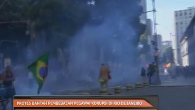 Protes bantah pembebasan pegawai korupsi Rio De Janeiro