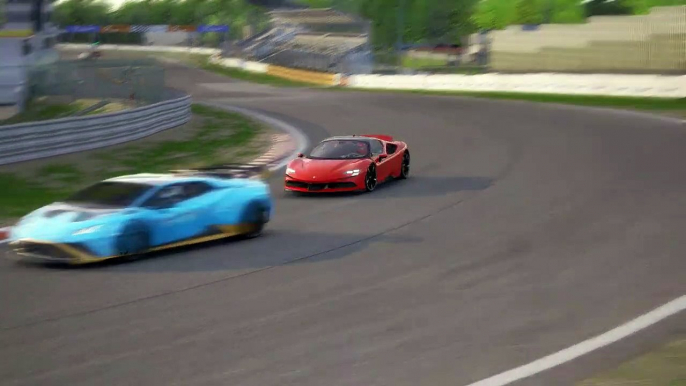 Ferrari Sf90 And Lamborghini Huracan STO At Tsukuba Circuit - Assetto Corsa