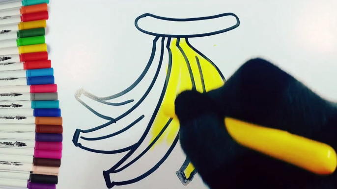 Menggambar dan Mewarnai Pisang Dengan Crayon | Drawing and Coloring of Bananas With Crayons