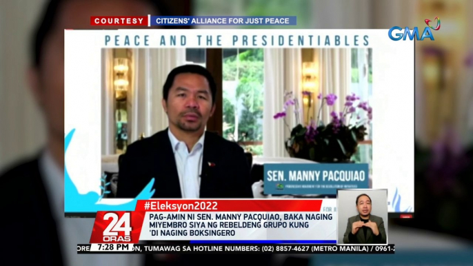 Pag-amin ni Sen. Manny Pacquiao, baka naging miyembro siya ng rebeldeng grupo kung 'di naging boksingero | 24 Oras