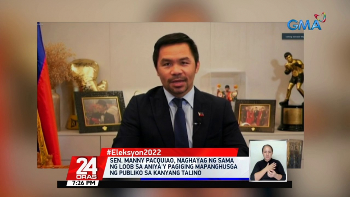 Sen. Manny Pacquiao, naghayag ng sama ng loob sa aniya'y pagiging mapanghusga ng publiko sa kanyang talino | 24 Oras