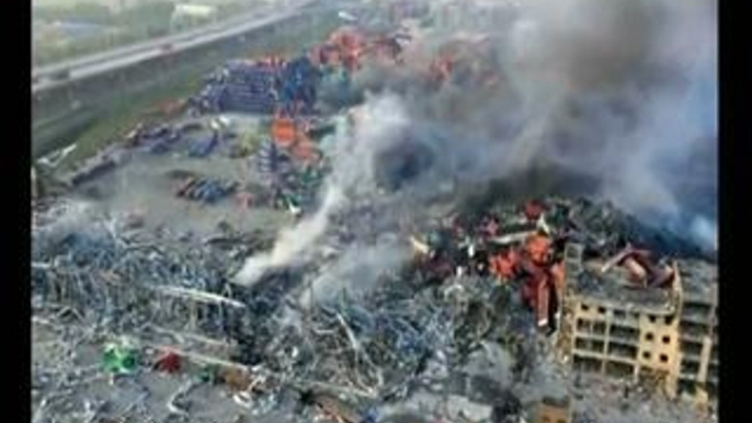 Drone footage shows aftermath of Tianjin blasts