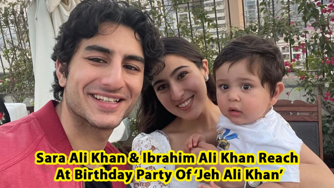 Sara Ali Khan & Ibrahim Ali Khan Reach At Birthday Party Of ‘Jeh Ali Khan’