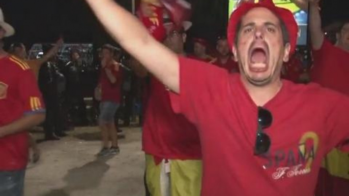 Euro 2016: Croatia fans celebrate Spain victory