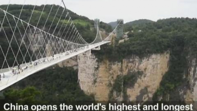 China opens longest glass bottom bridge in world