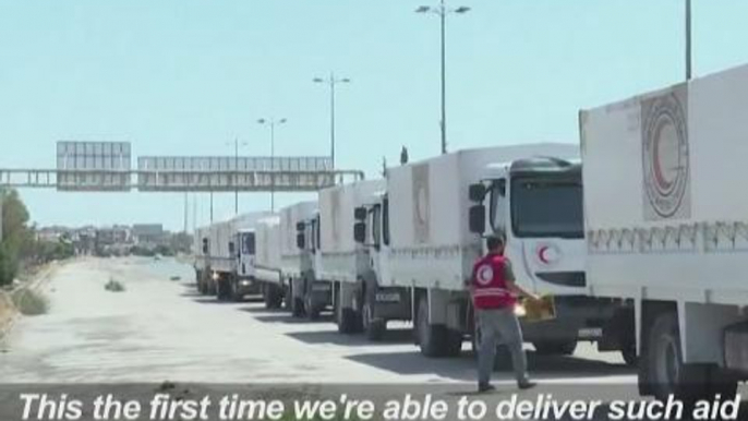 First aid convoy to 2 besieged Syria towns since 2012: Red Cross